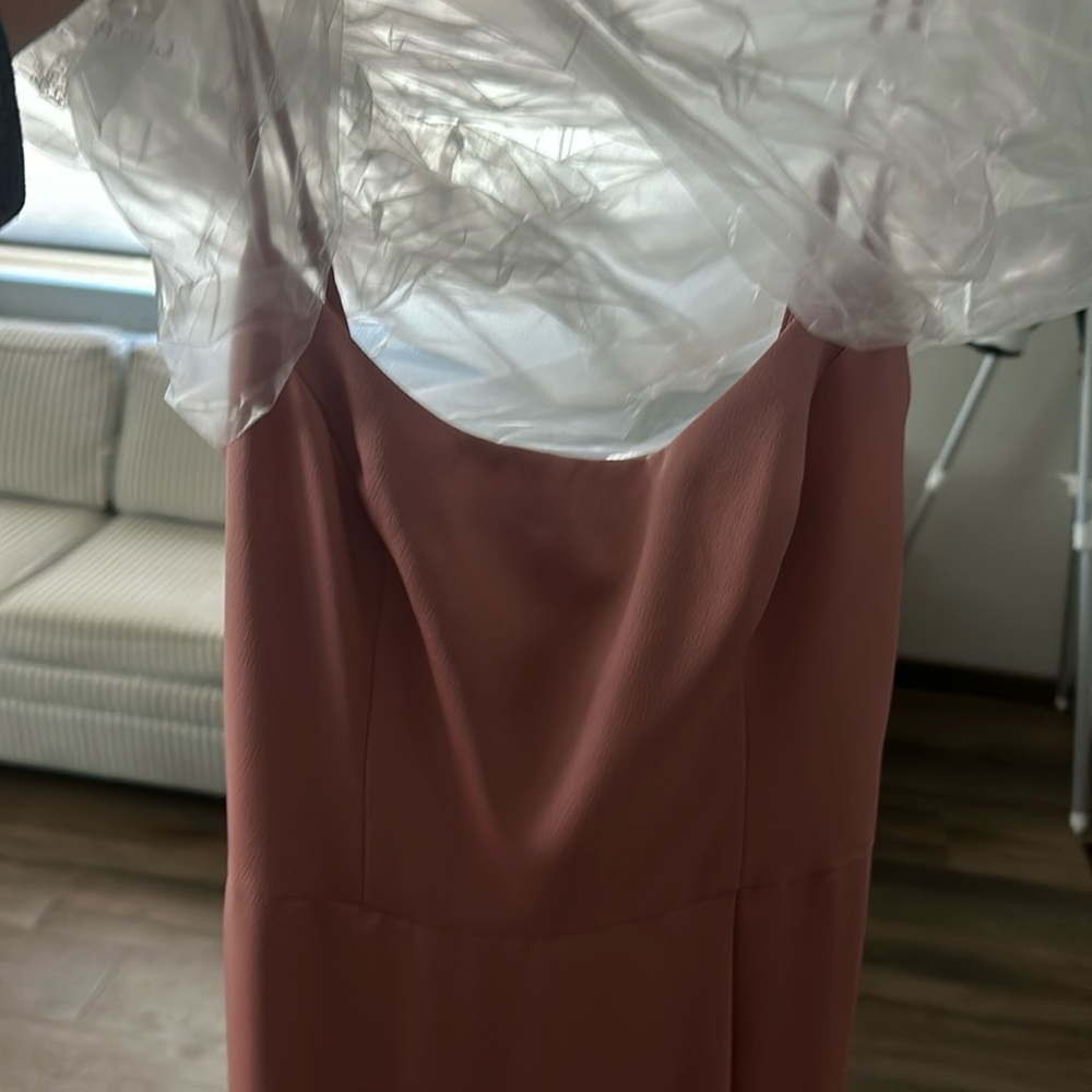 Desert coral David’s bridal bridesmaid dress